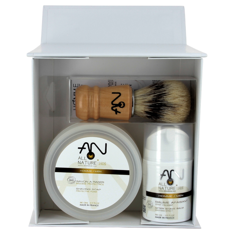 Coffret de Rasage – Savon, Blaireau et Baume Après Rasage
