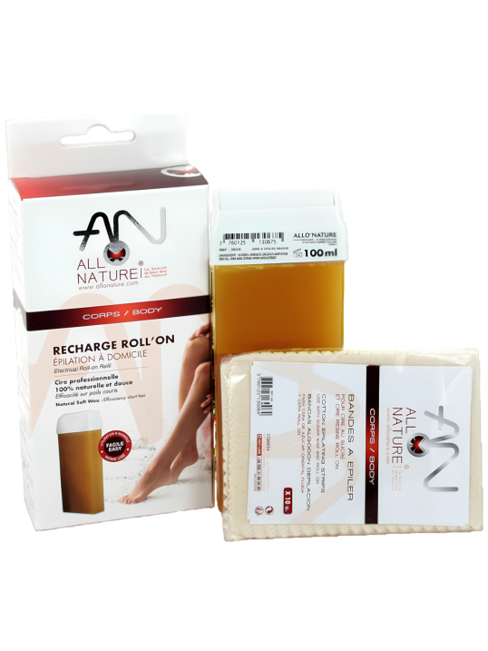 Recharge Roll-on 100ml + 10 Bandes – Épilation Nette et Peau Douce